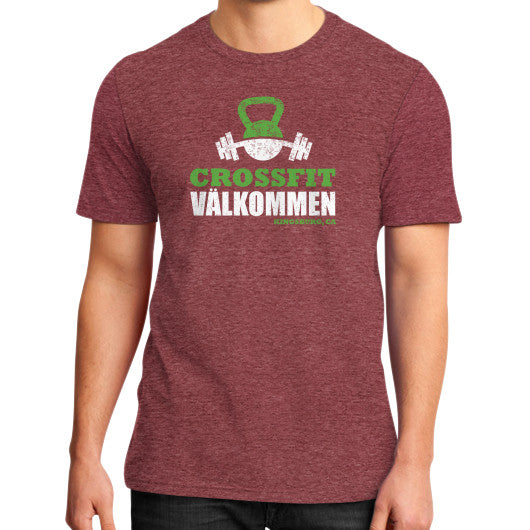 District T-Shirt (on man) Heather red Crossfit Valkommen Store
