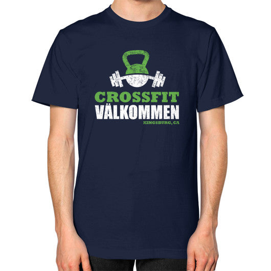 Unisex T-Shirt (on man) Navy Crossfit Valkommen Store