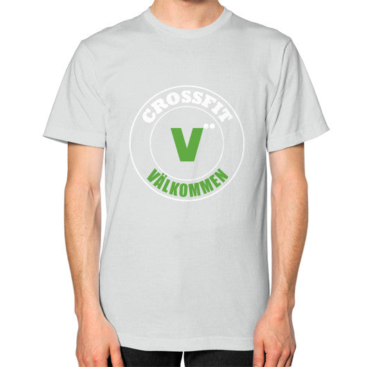 Unisex T-Shirt (on man) Silver Crossfit Valkommen Store