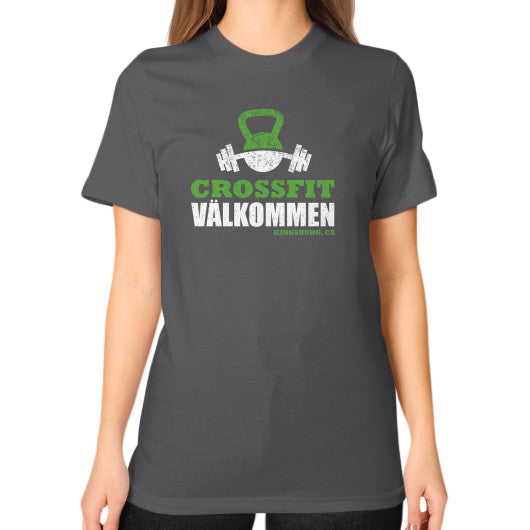 Unisex T-Shirt (on woman) Asphalt Crossfit Valkommen Store