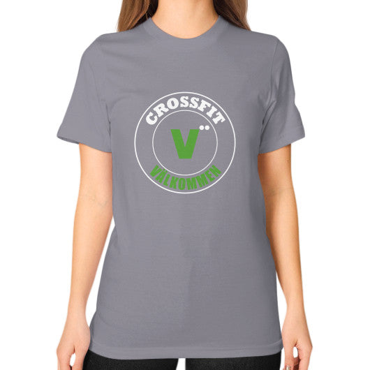 Unisex T-Shirt (on woman) Slate Crossfit Valkommen Store