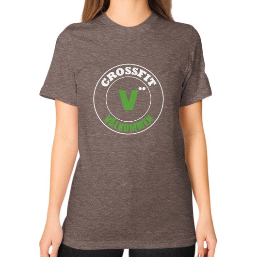 Unisex T-Shirt (on woman) Tri-Blend Coffee Crossfit Valkommen Store